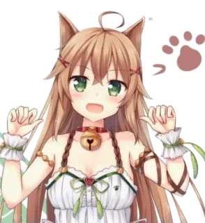 😸 Anime, Chica gato, Kawaii, Manga, Lindo, Dibujo animado telegram sticker