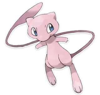 📖 Mew Pokemon 宝可梦, 梦幻, 可爱, 超能力, 粉色 whatsapp sticker