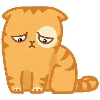 😔 kat, verdrietig, schattig, oranje, sticker, cartoon, huisdier whatsapp sticker