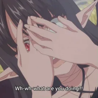 😨 Wh-wh-what are you doing?! Anime, Peri, Terkejut, Pertanyaan telegram sticker