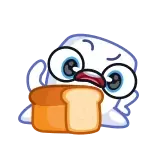 🍞 cartoon, brood, eten, schattig, personage, sticker telegram sticker