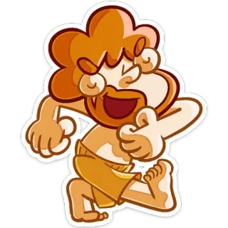 ☺️ cartoon, man, running, cheerful, happy, character telegram sticker