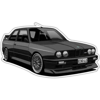 🚗 E30 LO bmw, รถ, e30, ยานพาหนะ, รถยนต์ telegram sticker