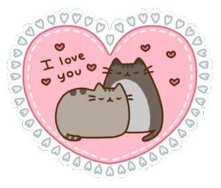 🐱 I love you kat, liefde, hart, schattig, kawaii, sticker telegram sticker