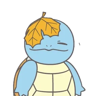 💬 Squirtle Pokemon Squirtle, Pokemon, leaf, cute, cartoon, animal telegram sticker