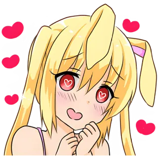 😍 Anime, Cartone animato, Sticker, Amore, Carino, Cuori telegram sticker