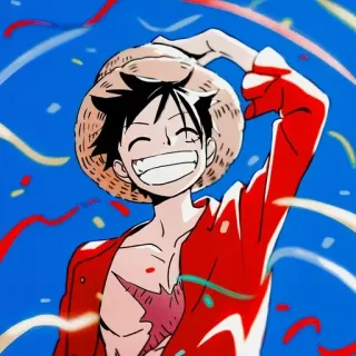 ❗️ Monkey D. Luffy One Piece anime, one piece, monkey d luffy, strohoed, cartoon, piraat telegram sticker
