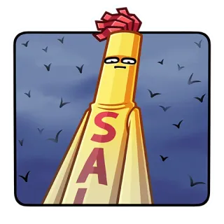 😐 SAI Dessin animé, Personnage, Jaune, Oiseaux, Ciel telegram sticker