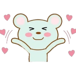 🐭 cute, bear, hearts, love, happy, cartoon telegram sticker
