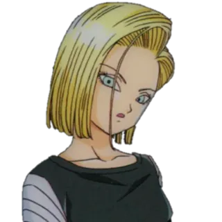 😮 Android 18 Dragon Ball Z 애니메이션, 안드로이드, DBZ, 금발, 여성 telegram sticker