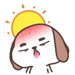 🥵 dog, exhausted, hot, sun, cute, cartoon telegram sticker
