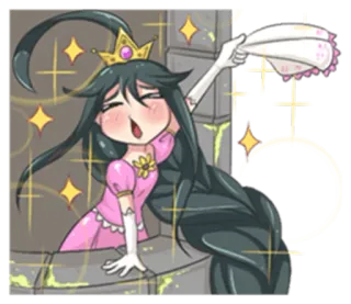 😚 princess, cartoon, fantasy, magic, long hair telegram sticker
