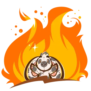 🤯 동물, 나무늘보, 불, 귀여운, 만화, 스티커 telegram sticker