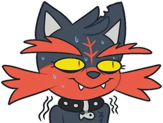 😰 gato, dibujos animados, animal, gracioso, sudor whatsapp sticker