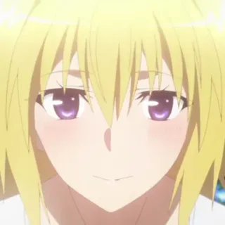😊 anime, blond, glimlachend telegram sticker