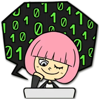 Hacker Girl telegram stickers