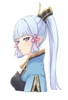 😒 Ayaka Kamisato Genshin Impact アニメ, ゲーム, キャラクター, イラスト, 女の子, 可愛い, 原神 telegram sticker