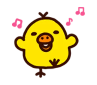 🐤 милый, цыпленок, каваий, счастливый, мультфильм, животное, птица telegram sticker