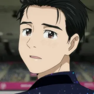 🌗 Yuri Katsuki Yuri on Ice Аниме, Фигурное катание, плачет, Yuri on Ice, Юрий Кацуки telegram sticker
