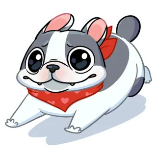 🤭 cachorro, filhote, animal, animal de estimação, fofo, desenho animado, buldogue francês telegram sticker