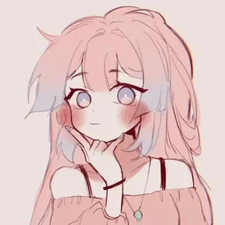 😉 Anime, Ragazza, Carina, Rosa, Personaggio, Illustrazione telegram sticker