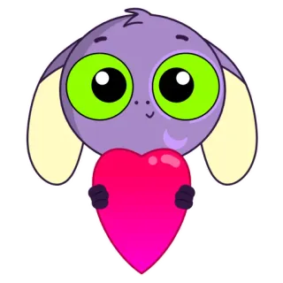 ❤️ マンガ, かわいい, モンスター, ハート, 愛, イラスト, 紫 telegram sticker