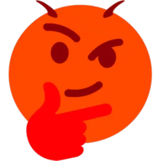 😈 emoji, thinking, devil, red, horns, expression telegram sticker