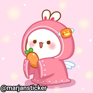❤️ @marjansticker стикер, кролик, милый, каваий, мультик, розовый, морковь telegram sticker