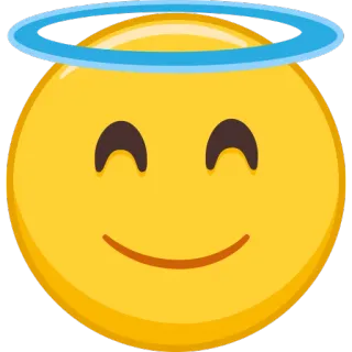 😇 Emoji, Ange, Auréole, Smiley, Innocent, Mignon telegram sticker