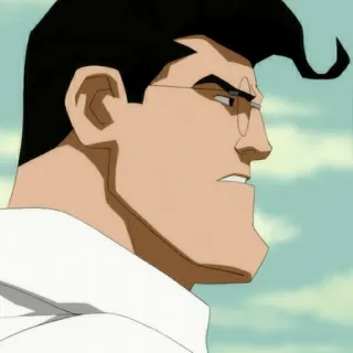 🦇 Superman Young Justice Superman, Hombre de Acero, Personaje de cómic, DC Comics, Dibujos animados, Superhéroe telegram sticker