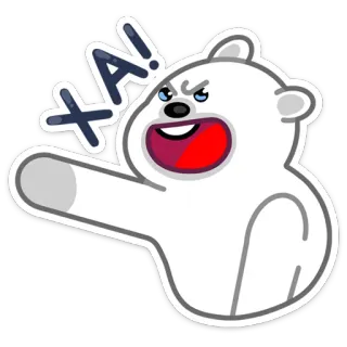 😄 XA! orso, arrabbiato, cartone animato, adesivo, urlante, aggressivo, animazione telegram sticker