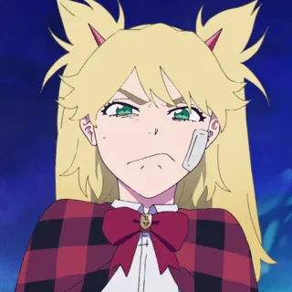 🔮 Anime, Dibujos animados, Chica, Retrato, Pelo rubio, Vendaje telegram sticker