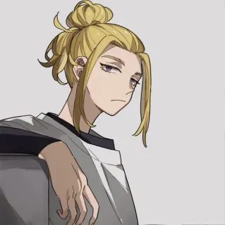 😕 Аниме, Персонаж, Блондинка, Женщина, Портрет telegram sticker