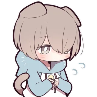 💘 アニメ, かわいい, 犬, 悲しい, 漫画, ステッカー, ちび telegram sticker