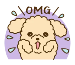 😱 OMG! cão, fofo, meu deus, surpresa, desenho animado, filhote whatsapp sticker