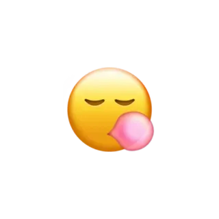 ❤️ emoji, bubblegum, face, expression, blowing bubbles, funny, playful telegram sticker