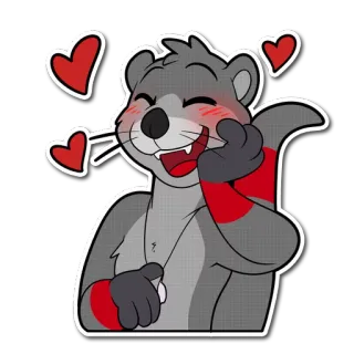 😊 수달, 동물, 하트, 사랑, 귀여운, 만화 telegram sticker