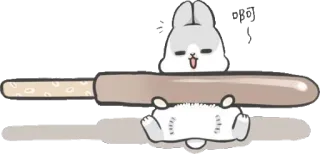 😆 rabbit, cute, animal, kawaii, cartoon, bunny telegram sticker