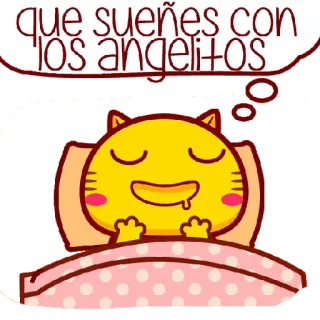 😴 que sueñes con los angelitos Katze, schlafend, Träume, Engel, süß, Gute Nacht, Cartoon telegram sticker