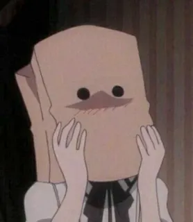 🙈 anime, sacchetto di carta, timido, carino, arrossire telegram sticker