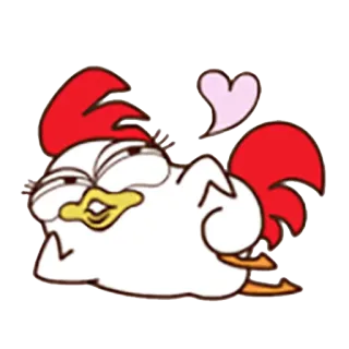 😍 Cartoon, Huhn, Herz, Liebe, Niedlich, Tier telegram sticker