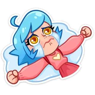 😭 crying, cartoon, girl, sad, emotional, tears telegram sticker