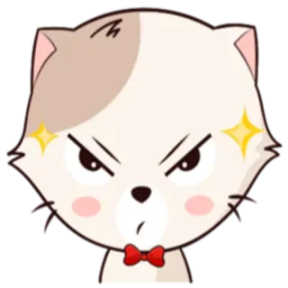 😠 chat, en colère, dessin animé, mignon, autocollant, animal telegram sticker