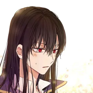 🐈‍⬛️ アニメ, マンガ, 漫画, ポートレート, ロングヘア, 赤い目 telegram sticker