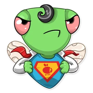💪 desenho animado, inseto, super-herói, animal, quadrinho, adesivo telegram sticker