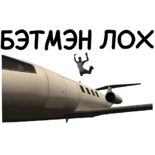 😄 Бэтмэн лох Flugzeug, fallen, anstößige Sprache whatsapp sticker