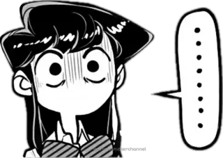 😳 Komi Shouko Komi Can't Communicate Anime, Manga, Komi Can't Communicate, Komi Shouko, Geschrokken, Spraakballon, Schattig, Uitdrukking whatsapp sticker
