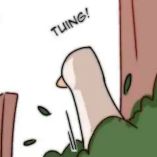🦢 THING! oie, animal, dessin animé, buisson whatsapp sticker