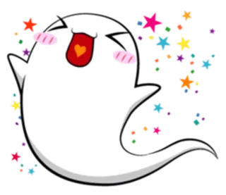🙌 spook, schattig, cartoon, sterren, blij telegram sticker