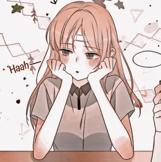 🦔 Haah Anime, Dziewczyna, Słodkie, Kreskówka, Wyraz telegram sticker